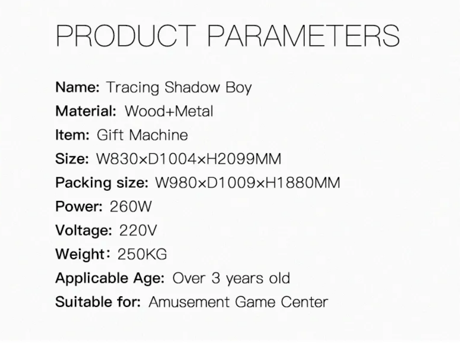 Coin Operated High Quality Revenue in Room Arcade Shadow Boy Planet Prize Clamp Snacks Vending Gift Prize Game Clip Machine
