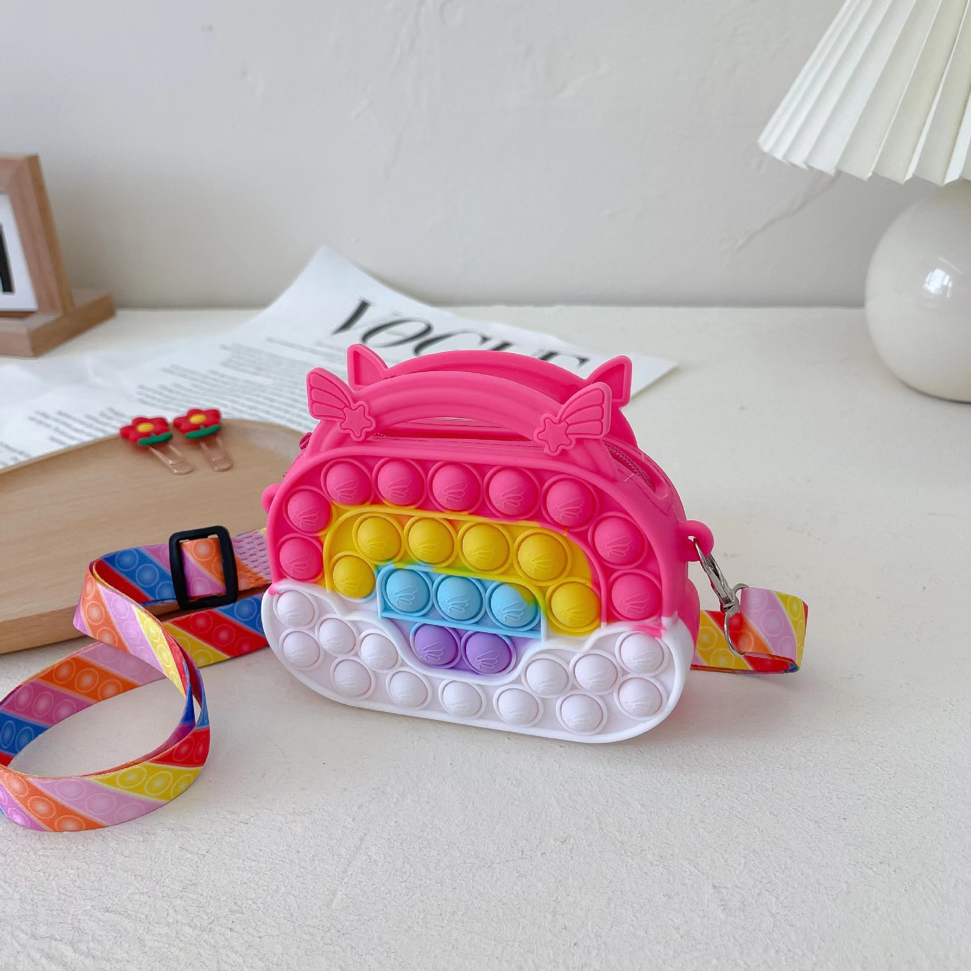 Toddle Handbag Silicone Coin Wallets Cute Crossbody Purse Bag Birthday Gifts For Little Girls Pencil Pen Case Makeup Bag