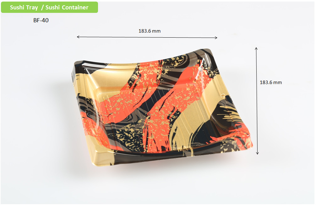 Disposable Transparent BOPS Lid PS Sushi Display Tray