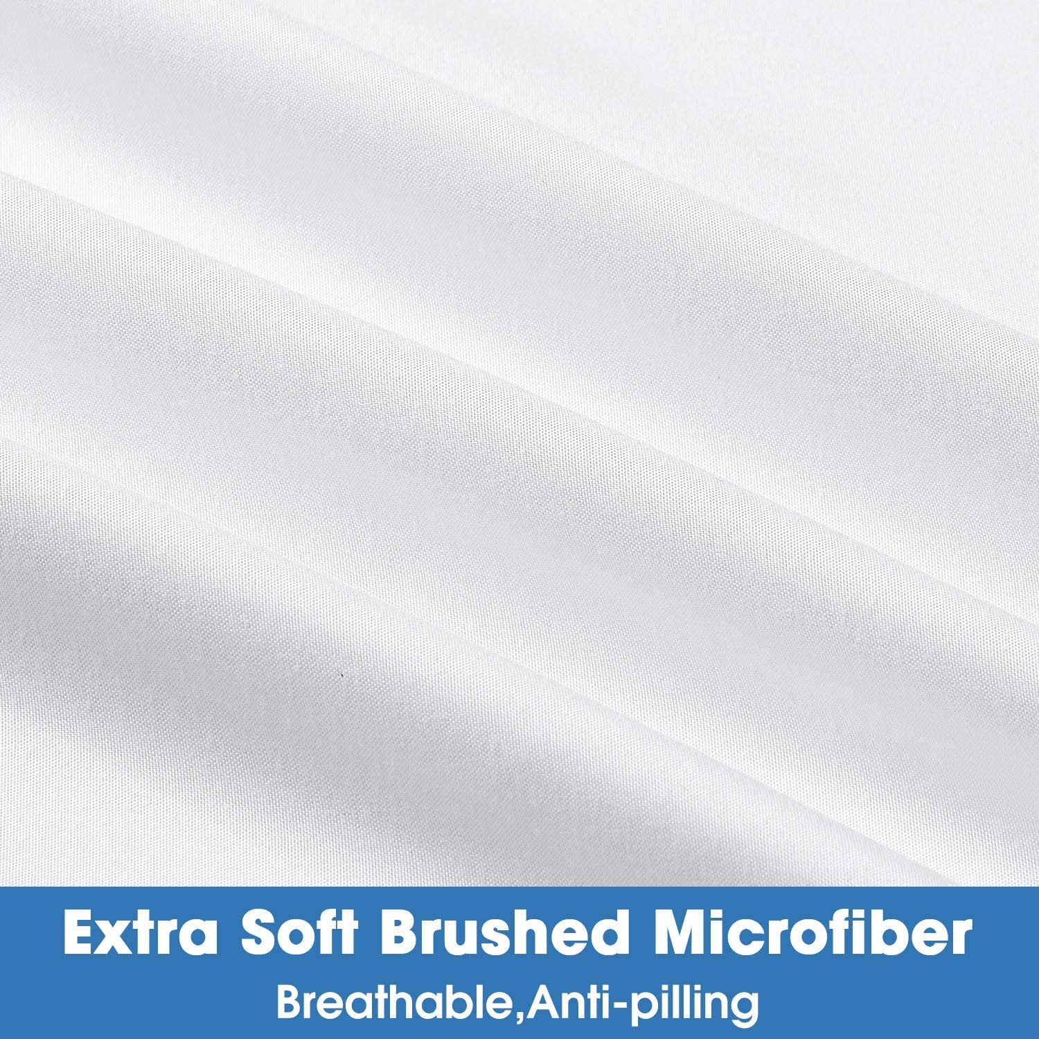 Super Soft Microfiber Embroidered Bedroom Sheets Set Full Size 4pcs Cooling and Breathable