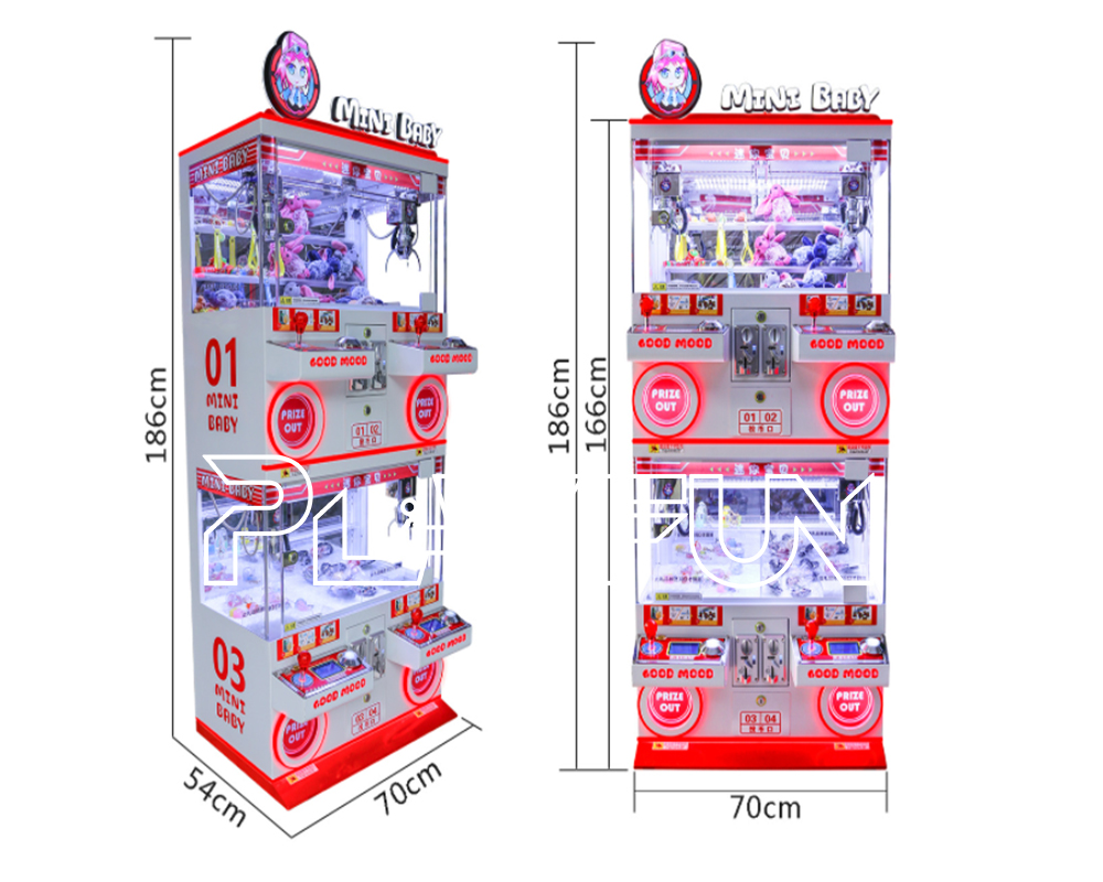 Customized logo Mini Claw Crane Games Boutique Prize Game Mini Baby Good Show 4 Players Mini Baby Claw Machine for Sale