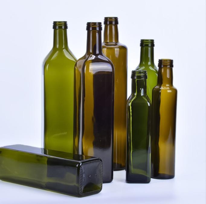 High Borosilicate Glass Bottle Oil Pot And Cork Vinegar Set For Organic Olive Oil