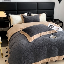 Customized Logo Custom Christmas Embroidery Washed Cotton Silk Four Pieces Bedding Set