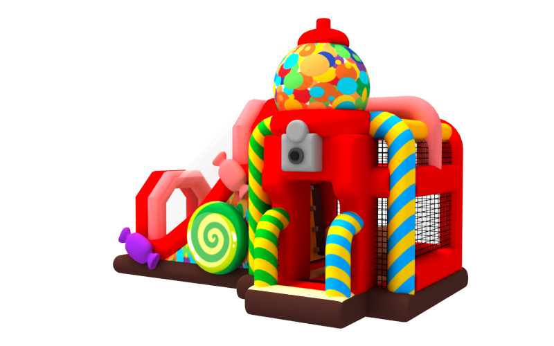 0.55mm PVC Tarpaulin Inflatable Bouncy House With Slide Candy Inflatable Combo