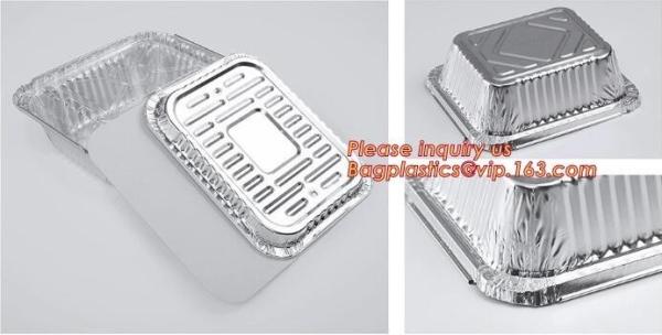 Custom Printing Logo Disposable Rectangular Aluminum Foil Food Takeaway