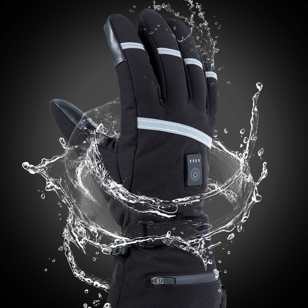 7.4V Lithium USB Electric Battery Rechargeable Heated Ski Gloves Man With 3 Level Temperature Control