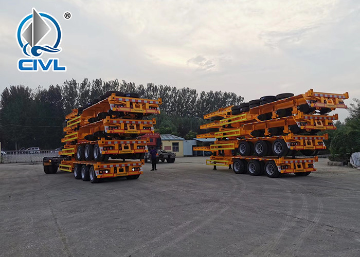 3 Axles 40 Feet Container Carrying Semi Trailer Trucks With JOST Landing Leg