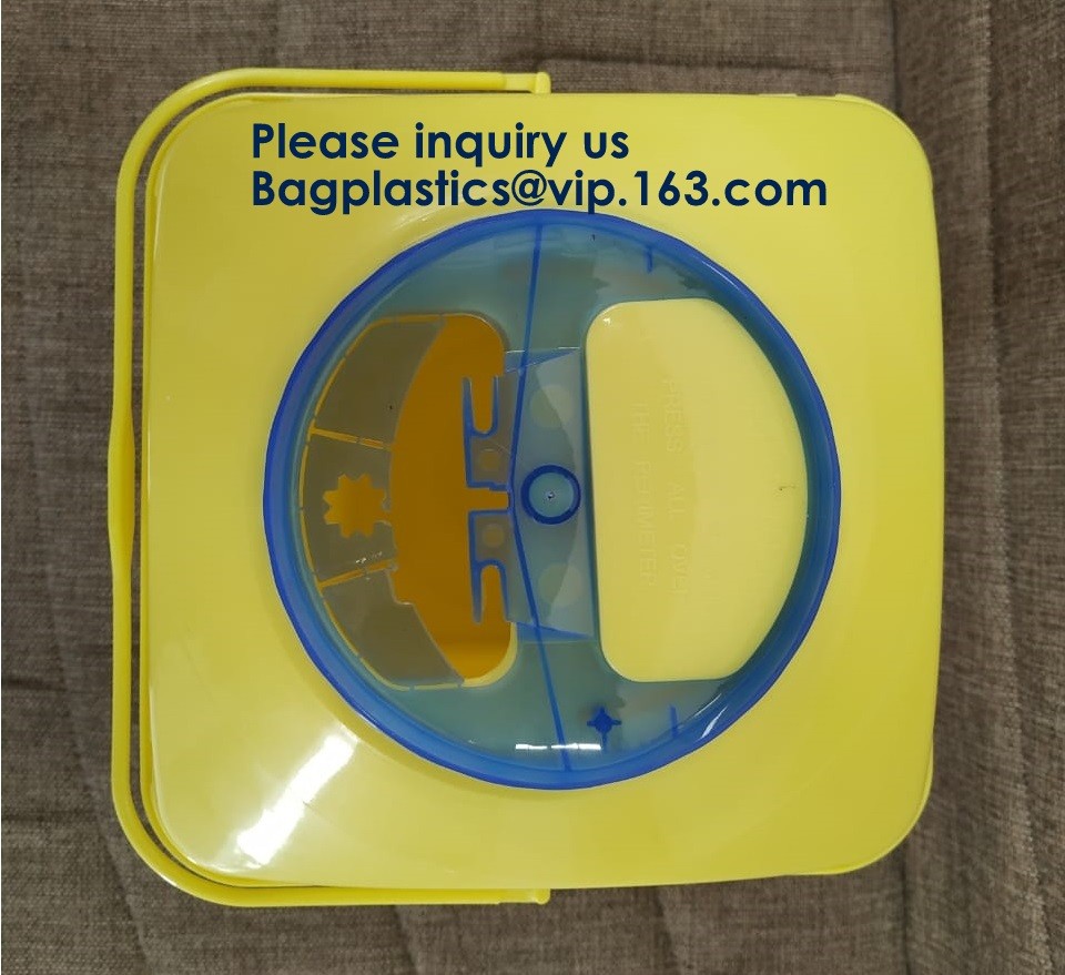 Biohazard Plastic Sharps Container,Hospital Biohazard Medical Needle Disposable Plastic Safety Sharps Container