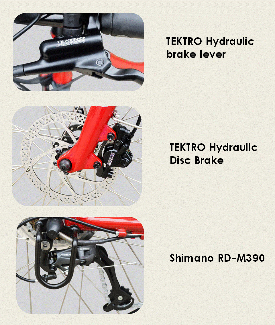 Gear Motor Electric Urban Bike 48V 500W With Tektro Hydraulic Disc Brake