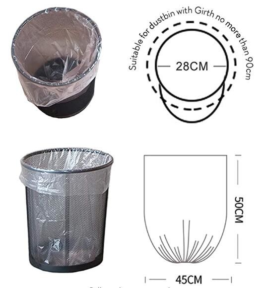 Biodegradable & Compostable Transparent Poly Flat Bags On Roll With Paper Core For Supermarket, Food Waste Caddy Liner
