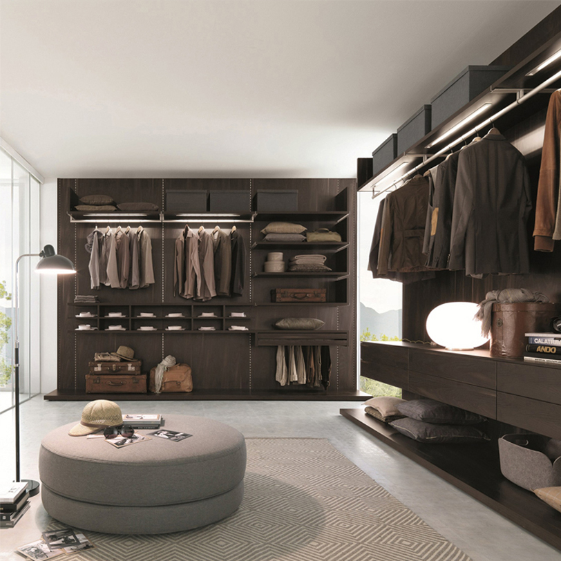 Wooden Modern Style Glass Wardrobe Closet for Walk-in Closet Furniture Customization
