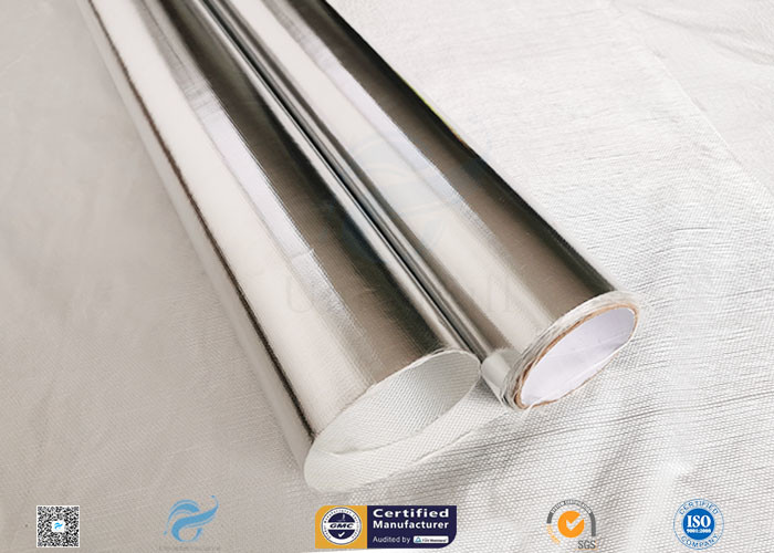 Moisture Resistant Aluminium Foil Silver Coated Fabric 300℃ Industry Using