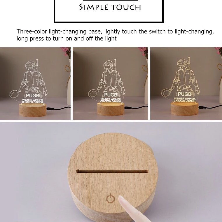 Changeable USB 188mm 3D Led Illusion Lamp 3d Illusion Decorative Lights