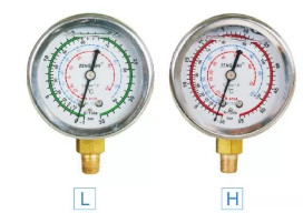 134A environmental protection Paper carton Gauge set with straight quick connector 2196 pipe pressure 600PSI-3000PSI