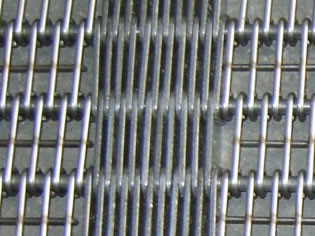 Straight Running Stainless Steel 304/316 Wire Ring Belt, 50mm rod pitch, 2.5mm wire