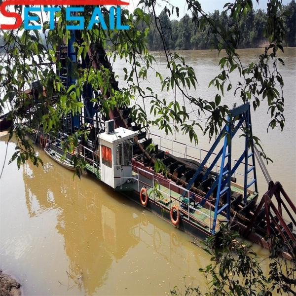 24m-38m Total Length River Gold Dredger with 5.5kw-20kw Power and Durable Durm