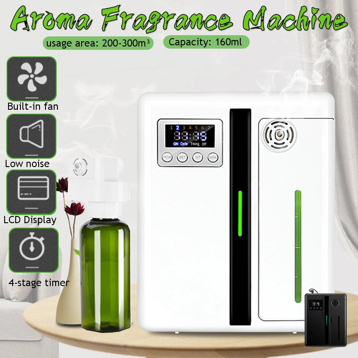 HOMEFISH 160ml ABS PP Waterless Essential Oil Diffuser 34kpa