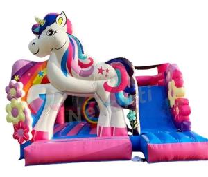  3D Design Kids Bounce House Jumping Castle with Slide and Unicorn Customizable OEM/ODM Manufactures