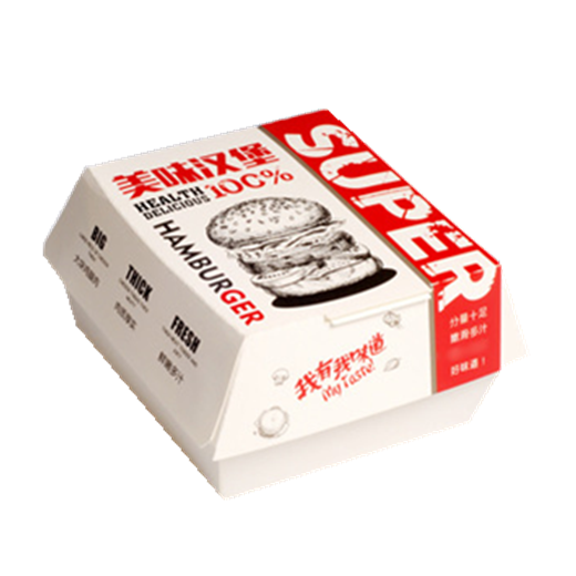 Card Paper Takeaway Food Containers , Paper Burger Box Recycled Materials