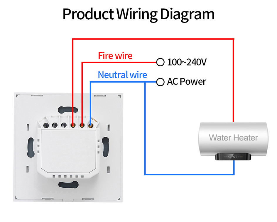 8000W Power Tuya Smart WIFI Switch Remote Wifi Water Heater Switch Voice App Control 40A Need Neutral Wire