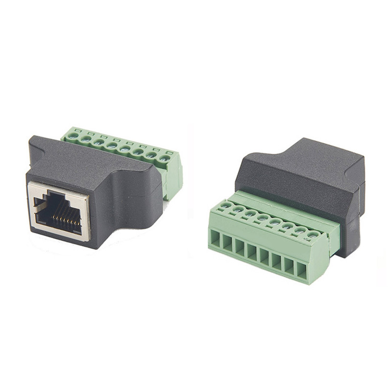 RJ45 Serial Port To 8 Pin Screw Terminal Connector, RJ45 8p8c To 8 Pin Bolt Screw Terminal Connector