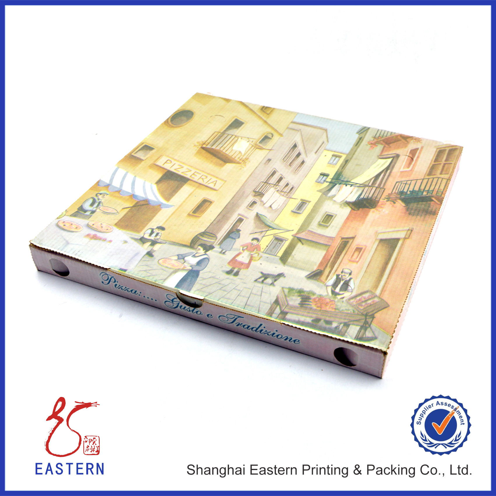 Watermark Printing W20cm L20cm H4cm Cardboard Packaging Boxes For Pie