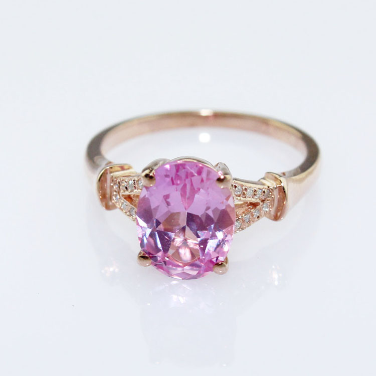 White Gold Plated Sterling Silver Oval Cubic Zircon Ruby Ring(F56)