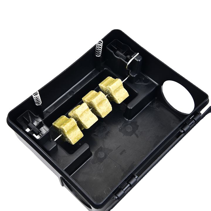 Black Sustainable Pest Control Rodent Mouse Bait Station with Sticky Trap