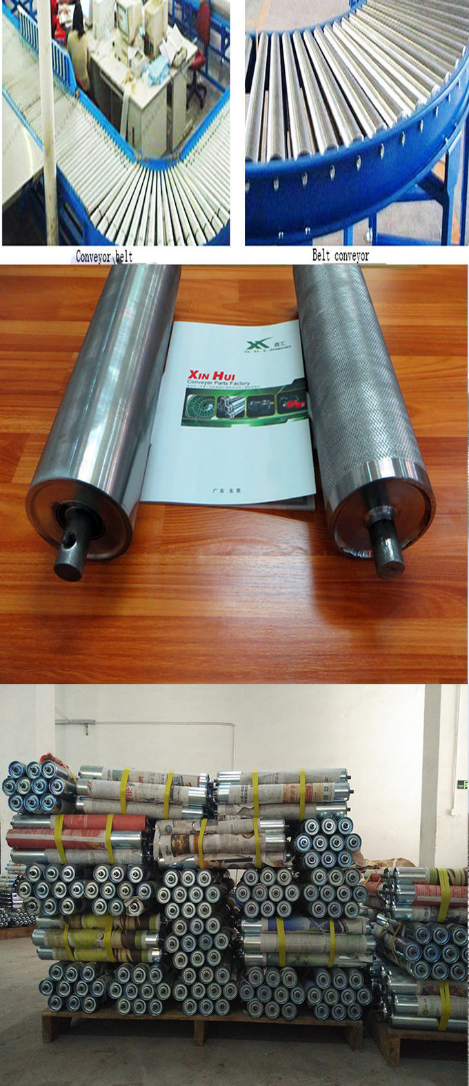 Industrial Single Groove Driven Gravity Roller Conveyor Customized Size