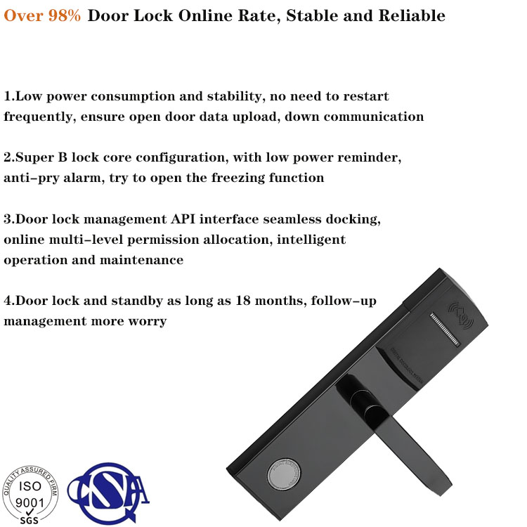 Security Intelligent RFID Hotel Door Locks 304 Stainless Steel Material