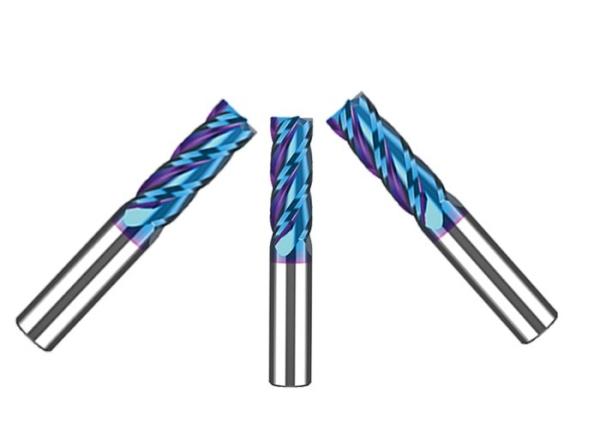 Black And Blue Color Options Carbide End Mill Cutter AlTiN And NACo Coating On