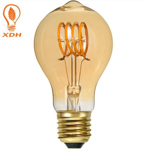 Amber Spiral LED Filament Bulb E26 E27 B22 Vintage Edison Light Bulbs Nipple 2W