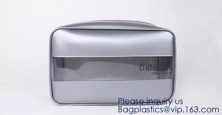 Holographic Makeup Bag, Metallic color Fashion Cosmetic Travel Bag Large Toiletry Bag Makeup Organizer for Women, Purple