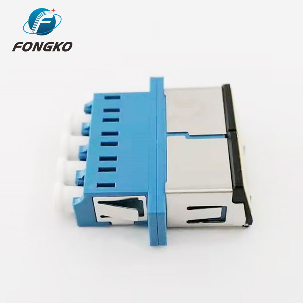 Blue Auto Shutter SC Duplex Adapter DX lC UPC Connector With Flange