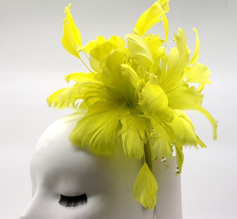 Year Occasion Stripped Goose Feather Flower Mount with Headband and 30% Deposit Balance