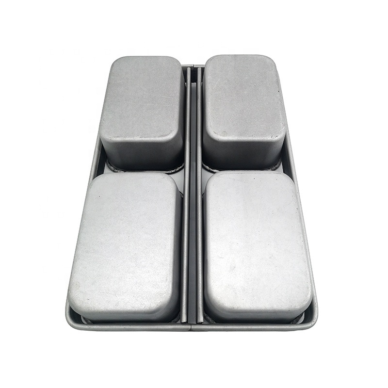Rk Bakeware China-600g Nonstick 4 Straps Farmhouse White Sandwich Bread Tin