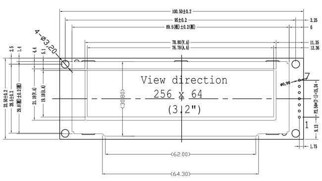 Greyscale Graphic OLED Display 3.12 Inch 256x64 Dots SPI Interface China Manufacturer