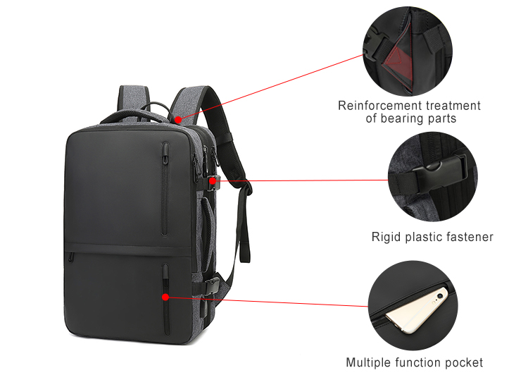 35 Litre Multi Functional Rucksack Computer Interlayer Expandable Computer Bag
