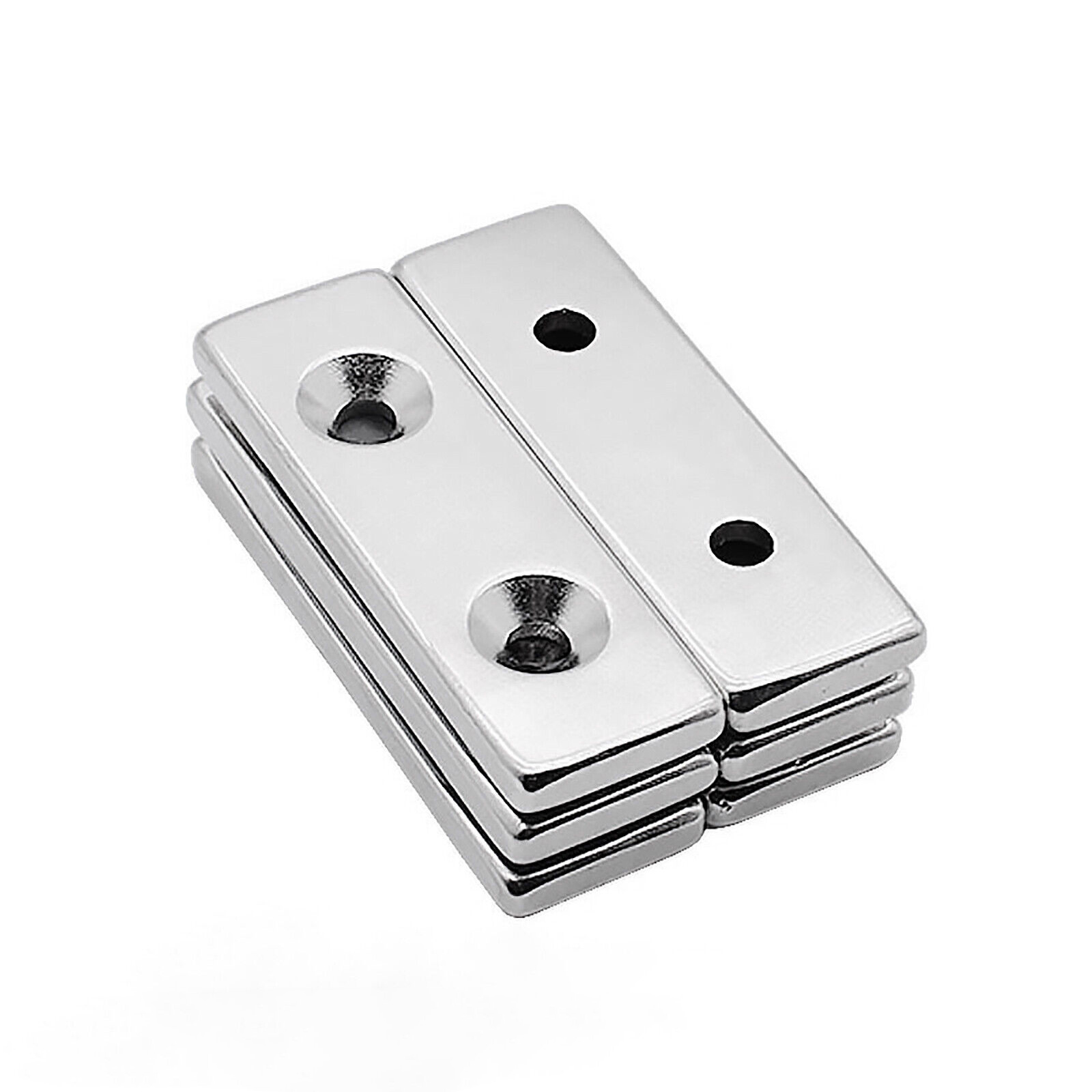 10000 Gauss N52SH Strong Block Magnet with 2 Countersunk Holes Neodymium NdFeB Material