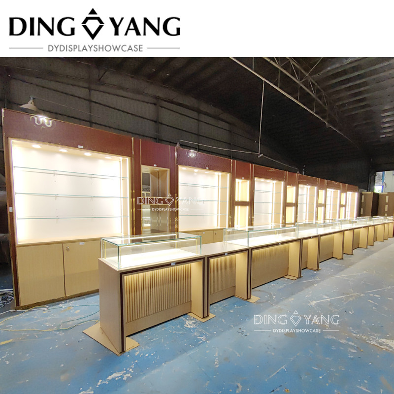 Frameless Wooden Jewellery Glass Display Cabinet Factory, Professional Custom Made Jewelry Showcases Manufacturer