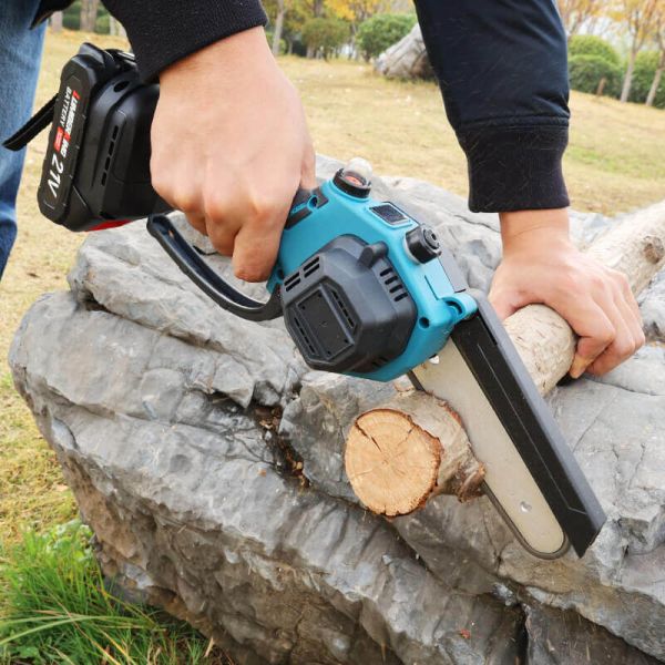Quality Portable 6 Inch Electric Mini Chainsaw Battery Powered With Oil Pump Lightweight Cordless For Cutting for sale