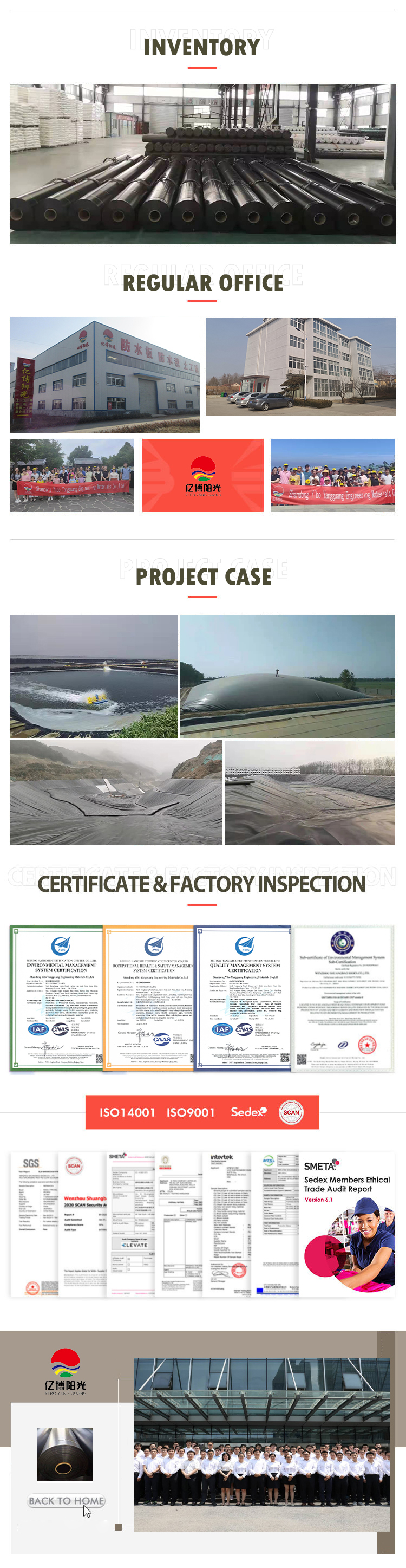 Contemporary Design HDPE Geomembrane Waterproof for Biogas Digester Earthwork Products