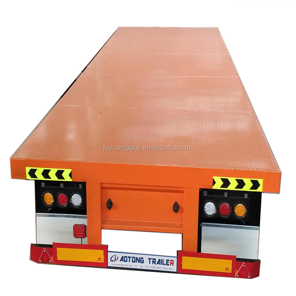 90tons Max Payload Superlink Flatbed Semi Trailer for 20 feet Container Transport