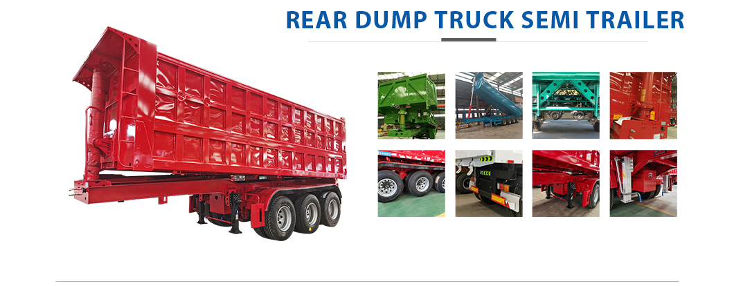 HAVY Hydraulic Cylinder 3 Axles 50T Rear Dump Semi Trailer Tipping Truck Trailer Self Discharge Dumping Trailers