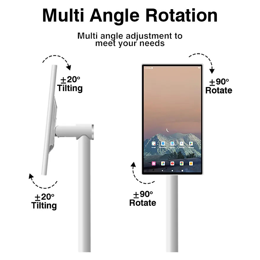 21.5 Inch Android Floor Standing Smart StandByMe Tv Portable Digital Signage Video Player