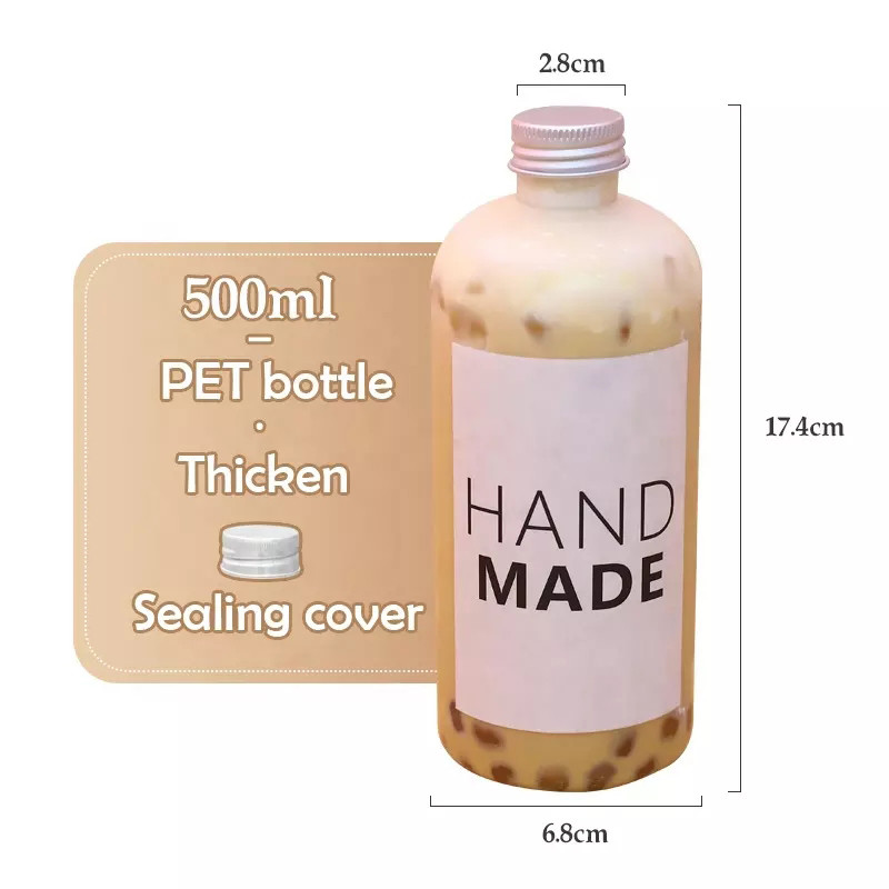 500ml Disposable Juice Clear Plastic Bottles With Lids ODM