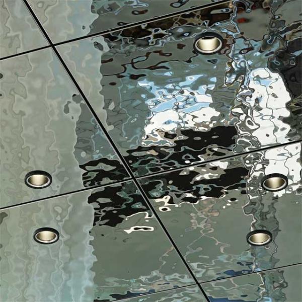Water Wave Shaped Stainless Steel Panels Rose Gold Mirror Finish For Facade Wall