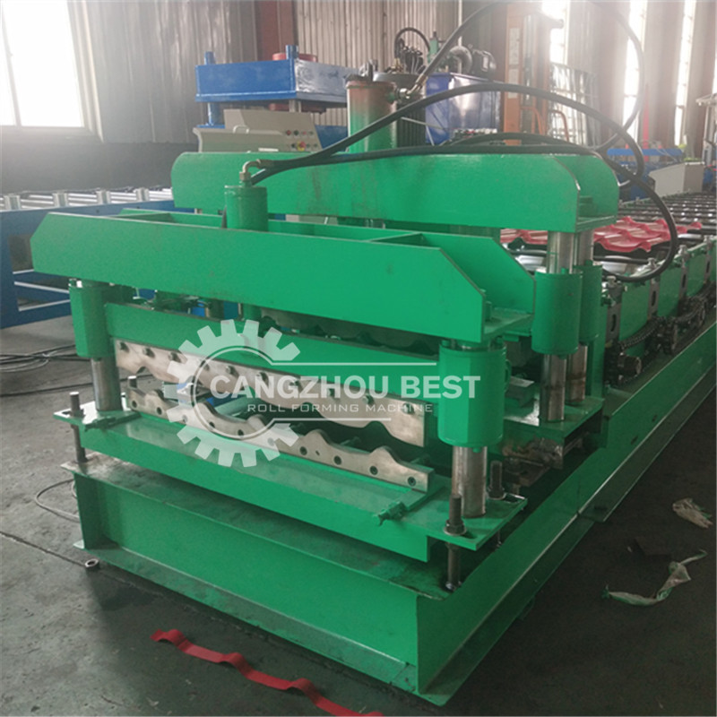 Trapezoid Steel Coil 740mm Roof Tile Roll Forming Machine For PPGI Material