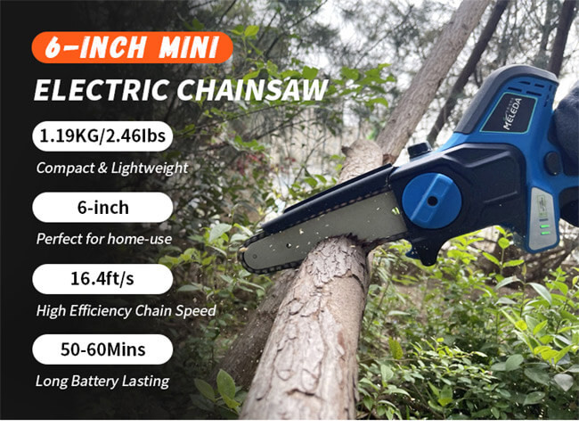 6 Inch Electric Chainsaw 780rpm Rechargeable Woodworking Tool
