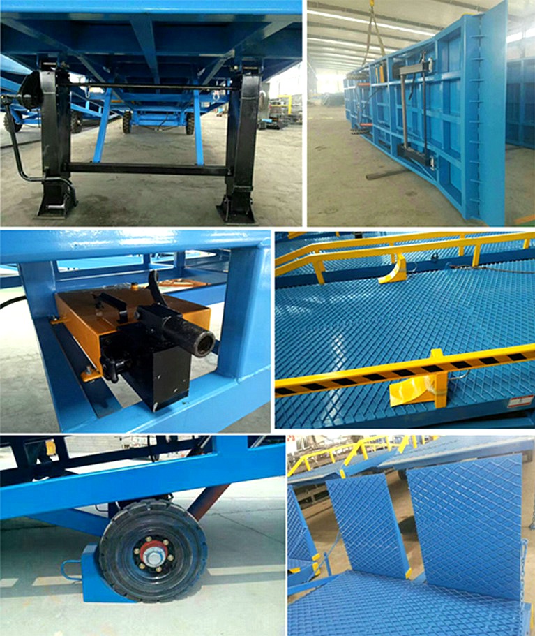Mobile Hydraulic Loading Dock Ramp with 6 Tons Capacity for Warehouse